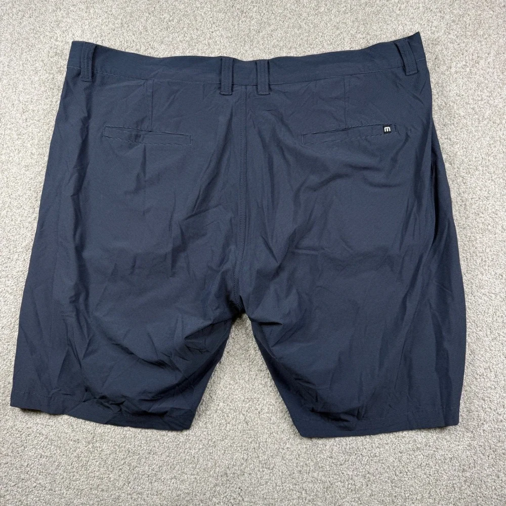 Travis Mathew Golf Shorts Men 42 Blue‎ Micro Stripe Stretch Performance